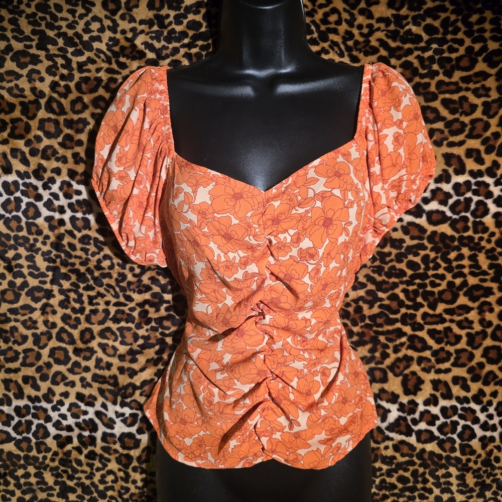 Sienna Sky Orange Floral Blouse